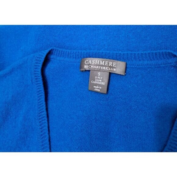 Charter Club Womens Small 2 PLY luxury 100% cashmere sweater sky Blue - Picture 6 of 8